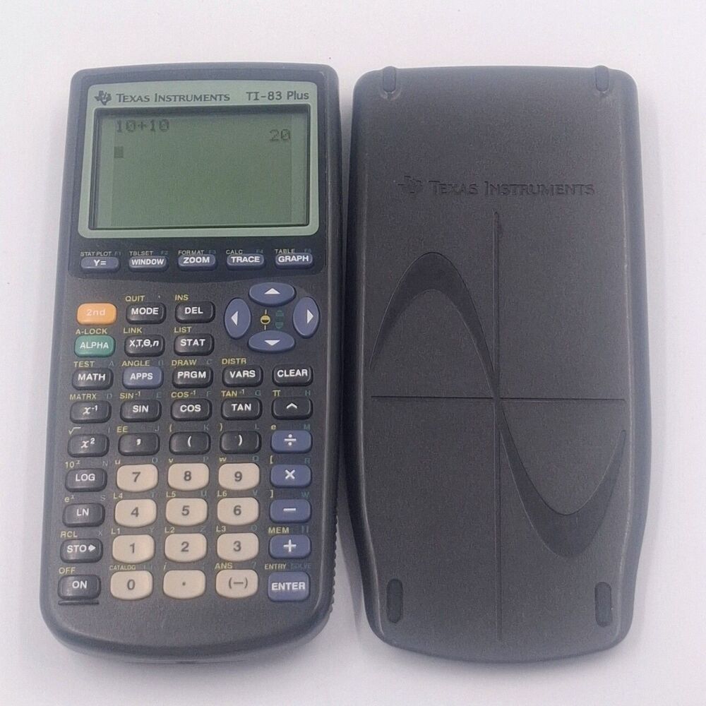 Test & Works Texas Instruments T1-83 Plus Calculator with Cover